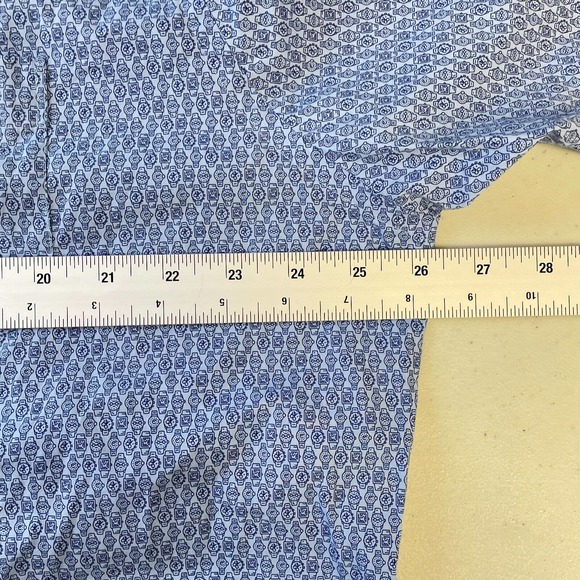 Peter Millar Men's XL Blue Wrist Watch Print Short Sleeve Button Front Shirt - Picture 9 of 10